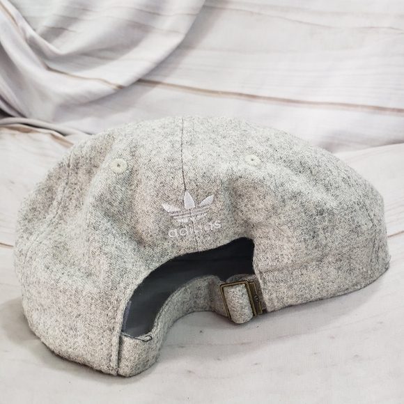 Adidas Relaxed Wool Blend Strapback Hat Gray White Embroidered - Picture 5 of 12